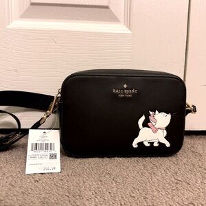 Kate Spade X Disney Aristocats Marie Black Crossbody Mini Camera Bag Purse NWT